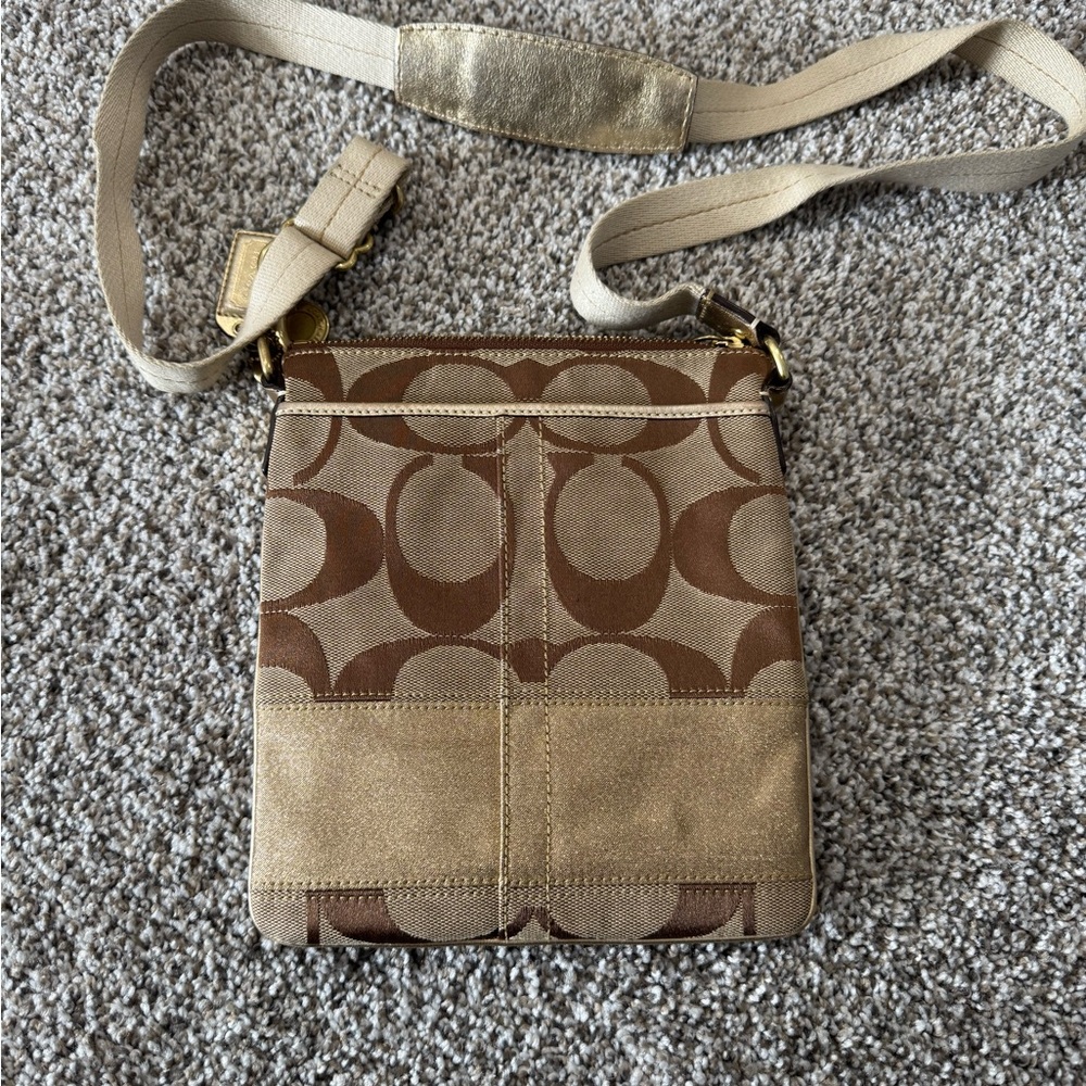 Coach Brown and Gold Interior Bag
